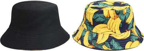 Vista 2 de Mashiaoyi Sombrero de pescador reversible de doble cara con estampado unisex