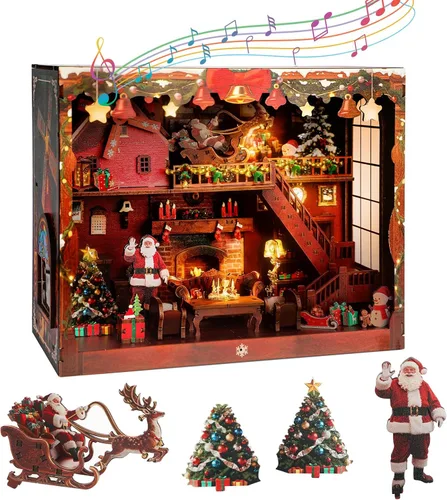 Vista 10 de Kit de bricolaje para rincón de libros en miniatura - Kit de casa de muñecas con iluminación LED para adultos y adolescentes, rincón de libros