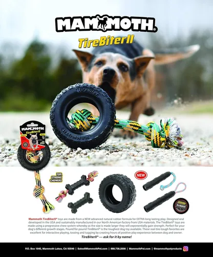 Vista 4 de MAMMOTH TireBiter II - Juguete de cuerda para perros de 3.75 pulgadas de largo, paquete de 6