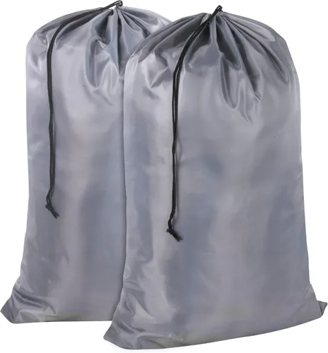 Vista 9 de Bolsas de lavandería lavables con cordón, paquete de 2 unidades, extra grandes, resistentes, para dormitorio universitario, ropa sucia, bolsa
