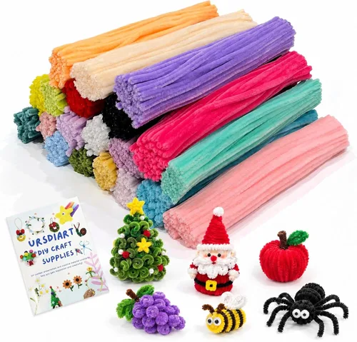 Vista 10 de URSDIART 450 limpiapipas pastel, 9 colores surtidos de tallos de chenilla Macaron
