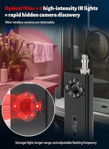 Vista 3 de Detectores de cámara oculta profesionales con detección automática, buscador de cámara espía, rastreador GPS/detector de insectos, detector