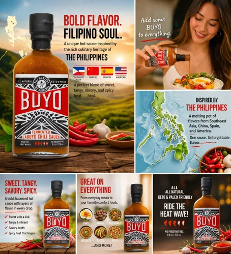 Vista 3 de Pili Hunters Buyo - Salsa picante de chile fermentado filipino (8.8 onzas) - Siling Labuyo salsa fermentada en barril de lotes pequeños, keto