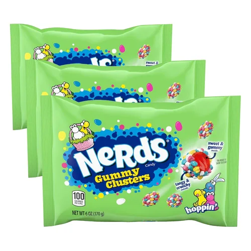Vista 11 de NERDS Gummy Clusters Candy, arcoíris, crujiente y gomoso, 3 onzas (paquete de 12)