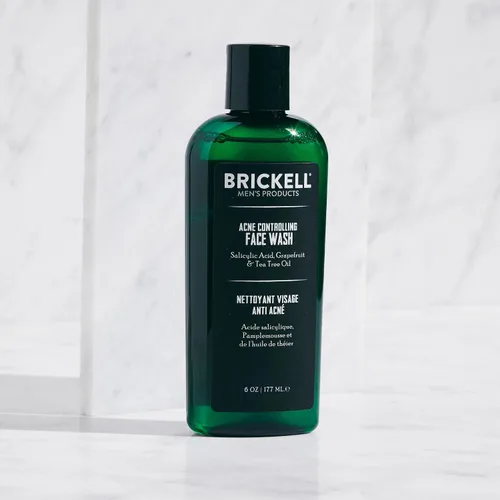 Vista 2 de Brickell - Jabón facial para acné para hombres, lavado facial para acné para limpiar la piel y eliminar el acné, elimina brotes, con 2% de ácido