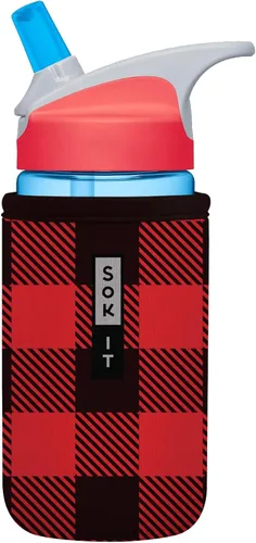 Vista 210 de Sok It BotlSok Funda para botella de agua con cubierta de neopreno aislante (Floral abstracto, se ajusta a CamelBak o Nalgene de 12 onzas)