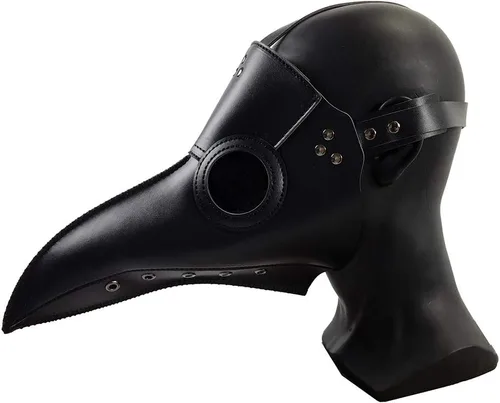Vista 5 de Absolute Vibe Plague Doctor Mask and Hat Combo Set Halloween Costume Steampunk Cosplay Props for men women adult kids teen