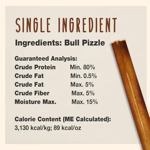 Vista 4 de Cadet Bully Sticks para perros grandes, pizza de carne de res totalmente natural, masticables de larga duración sin cuero crudo para masticadores