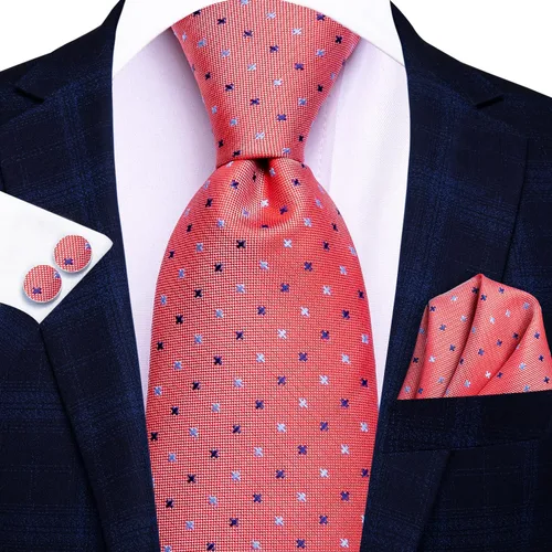 Vista 157 de Hi-Tie Corbata clásica de cachemira para hombre con pañuelo y gemelos a cuadros