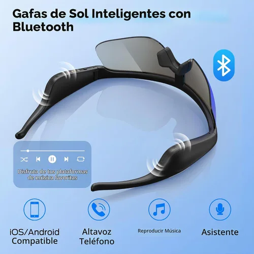Vista 3 de Monster Gafas Inteligentes, Gafas de Sol Polarizadas con Bluetooth para Hombres y Mujeres, Gafas Deportivas Inteligentes con Micrófono Integrado