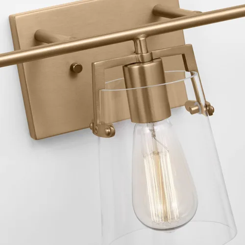 Vista 2 de Scott Living Crofton - Lámpara de pared moderna de latón satinado de 3 luces DJV1033SB, la iluminación de pared es ideal para dormitorio, luz