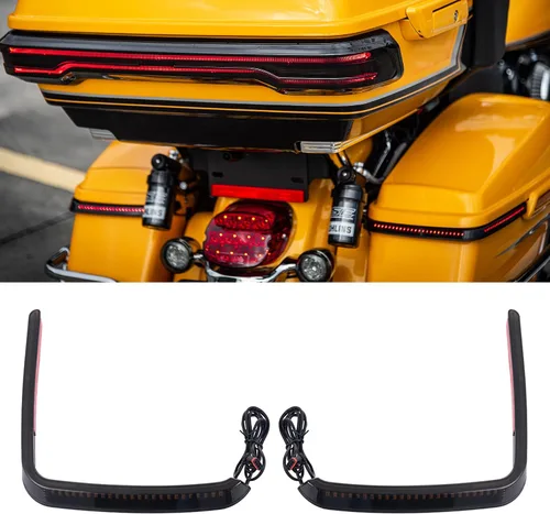 Vista 9 de Advanblack Luces LED de alforja Road Glide 2026, luz trasera Hy-per para Harley Touring FLH 2026, ahumada, intermitentes rojas secuenciales
