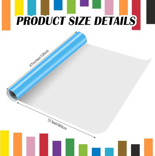 Vista 2 de PerKoop Paquete de 9 rollos de papel para tablón de anuncios arcoíris de 4 x 12 pies, resistente a la decoloración, colorido, para aula, proyectos