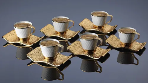 Vista 4 de DEMMEX Juego de tazas de café y café expreso bosnio griego turco para 6 – 18 piezas, tazas demitasse de porcelana (2.6 onzas/2.7 fl oz) con soportes