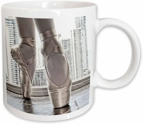 Vista 9 de 3dRose Bailarina en zapatos de punta con edificios detrás - Tazas (mug_219708_9)