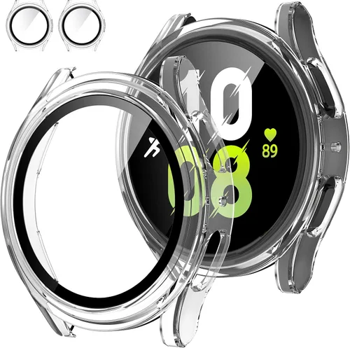 Vista 13 de Tensea [Paquete de 2]: Funda protectora de pantalla para Samsung Galaxy Watch FE 2024/5 2022/4 2021, accesorios de 1.57 pulgadas, cubierta