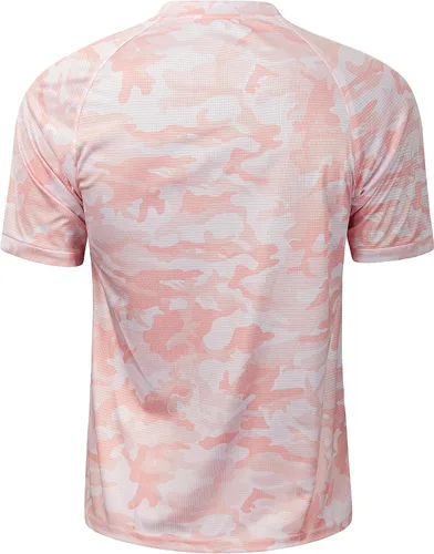 Vista 2 de TAPULCO Camisas de golf sin cuello para hombre, manga corta, ajuste seco, elásticas, informales, transpirables, ligeras
