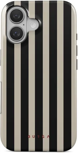 Vista 41 de BURGA-Funda p/teléfono compatible c/iPhone 14 Plus, carcasa rígida híbrida de 2 capas + Funda protectora de silicona, almendras latte a lunares