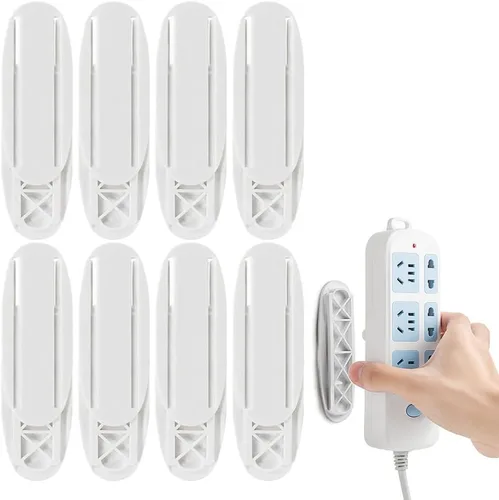 Vista 9 de Punch-Free Self Adhesive Socket Holder, Power Strip Wall Mount Holder (10)