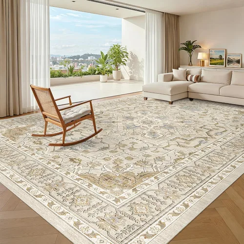 Vista 161 de Madane Alfombra lavable de 2 x 3 pies, alfombra de entrada pequeña, antideslizante, vintage, para entrada interior, alfombra de pelo bajo