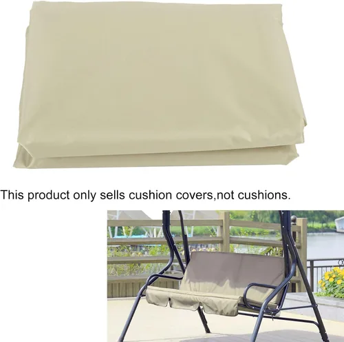 Vista 3 de Gavigain Funda de cojín de repuesto para asiento de columpio, para patio al aire libre, funda de cojín de columpio de 3 plazas, impermeable, funda