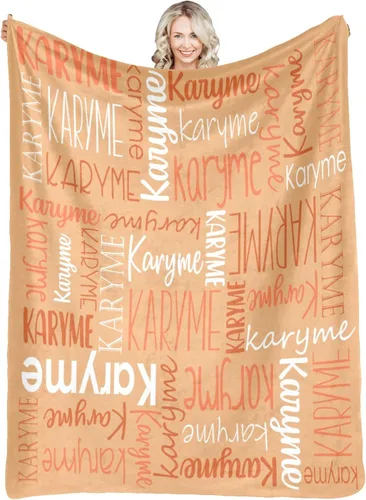 Vista 15 de Mantas personalizadas con nombres, regalos para bebés, niñas y niños, manta personalizada de vellón suave y sherpa con nombre para niños y adultos