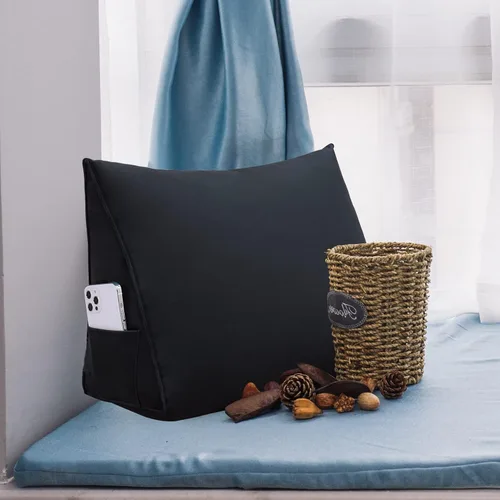 Vista 4 de Almohada de cuña para cabecero de cama Almohada pequeña de refuerzo para cabecera Almohada de lectura para sentarse en la cama para adultos, cojín