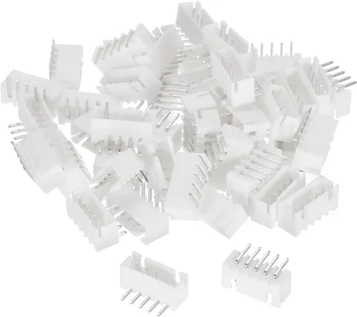 Vista 10 de MECCANIXITY Conector de 0.100 in, adaptador macho de 4 pines, cabezal de clavija de ángulo recto, enchufe blanco para conexión de cable a placa