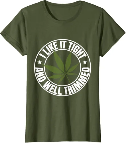 Vista 50 de Weed Cannabis Medical Marihuana I Like It Camiseta ajustada y recortada, Negro, S