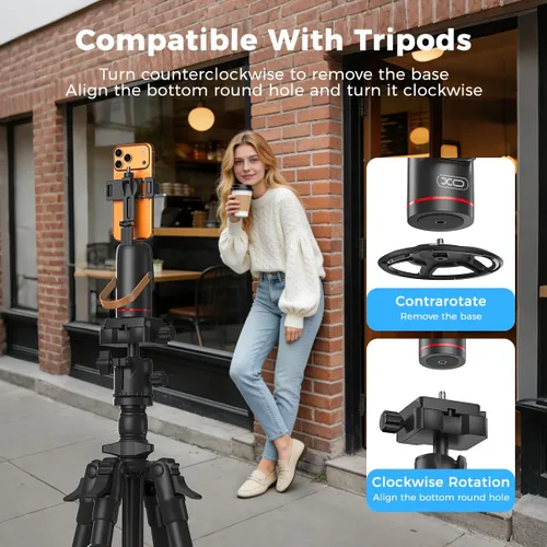 Vista 4 de Trípode de teléfono de seguimiento automático con gestos y control remoto, soporte giratorio de 360° para cámara de teléfono para vlogging manos
