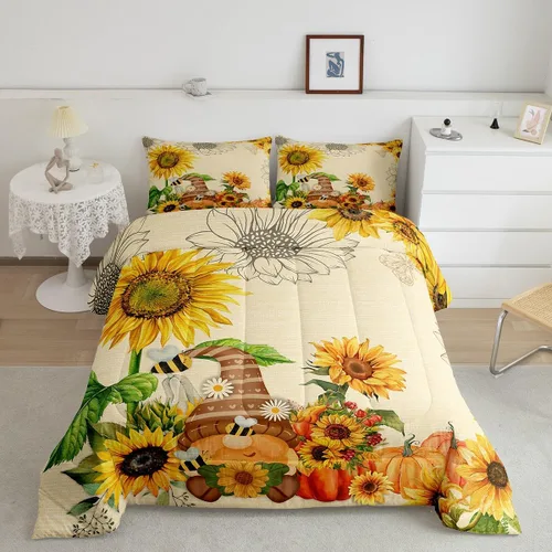 Vista 20 de Erosebridal Juego de edredón divertido de Halloween para niños, juego de ropa de cama de calabaza fantasma, decoración de Halloween para niños