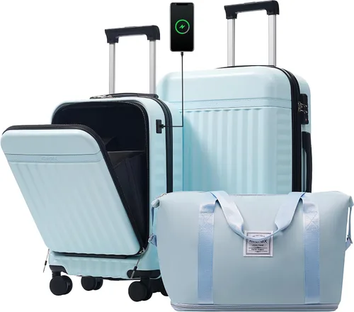 Vista 15 de Merax Equipaje Sets 2 piezas Hardshell 20&28 IN Maleta Set con bolsa de lona