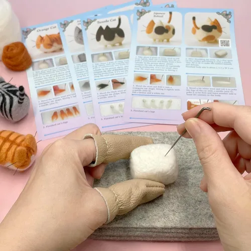 Vista 2 de Truslin Kit de fieltro de aguja, manualidades para mujeres adultas, kit de pasatiempos con suministros de fieltro, agujas de fieltro, lana