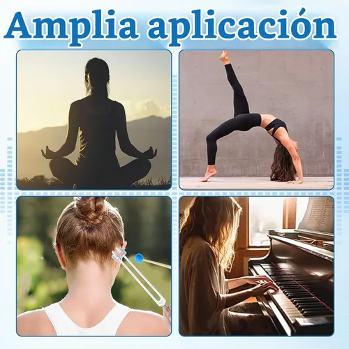 Vista 5 de 68.05 Solfeggio Tuning Fork para curación, con bolsa de martillo