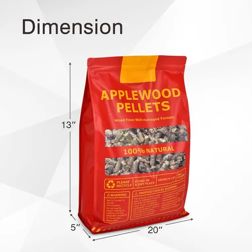 Vista 4 de Tangkula Pellets de madera de manzana 100% natural, pellets de cocina de madera de manzano con sabor a manzana ahumada para asar al aire libre