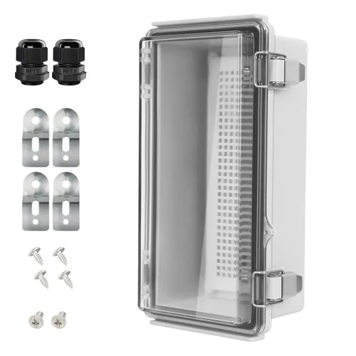 Vista 17 de LeMotech Caja Eléctrica, IP67 Impermeable con Bisagras Cubierta Transparente Pestillo de Acero Inoxidable Caja de Conexiones, Carcasa Eléctrica