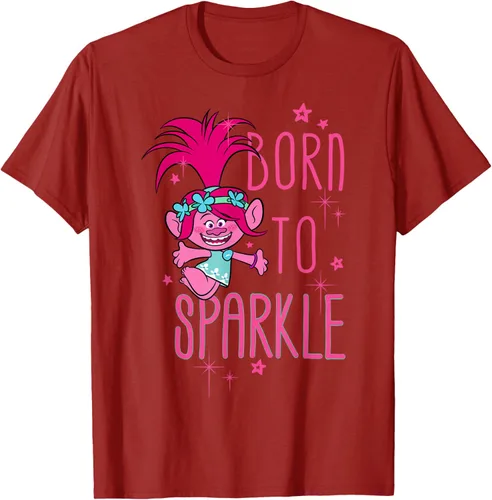 Vista 71 de DreamWorks Trolls Camiseta Born to Sparkle Negro