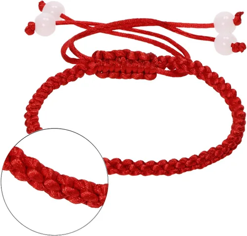 Vista 2 de PENTA ANGEL Pulsera de cuerda de mano roja, 12 piezas, ajustable, trenzada, correa de cordón de la suerte para protección, éxito, amistad