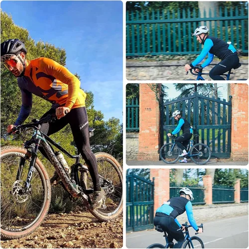 Vista 4 de Darevie Mallas de ciclismo para hombre, almohadilla de gel 3D para primavera y verano, pantalones de ciclismo de compresión, mallas de ciclismo