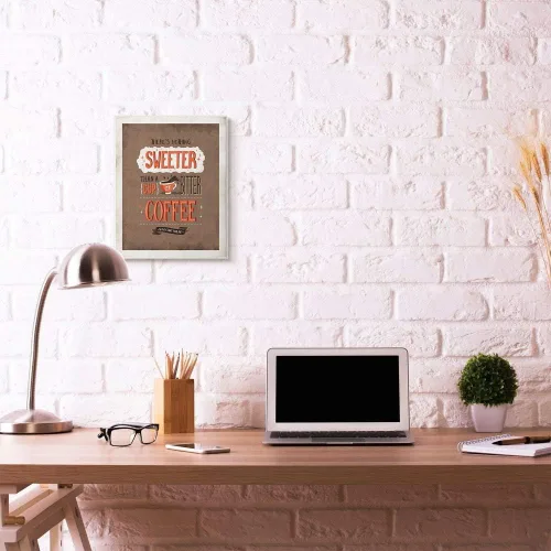 Vista 6 de Stupell Industries Nothing Sweeter Coffee Word, Design by Artist Ester Kay Art, 13 x 0.5 x 19 pulgadas, placa de pared