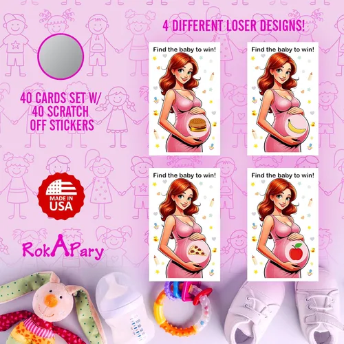 Vista 4 de RokAPary Find the Baby to Win Girl - Juego de rascar para niña, juegos tontos fáciles de jugar, idea divertida, actividad rompehielos para baby