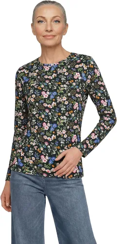 Vista 10 de Lands' End - Camiseta de manga larga, cuello redondo y holgada de algodón Supima cultivado en EE. UU. para mujer Blanco