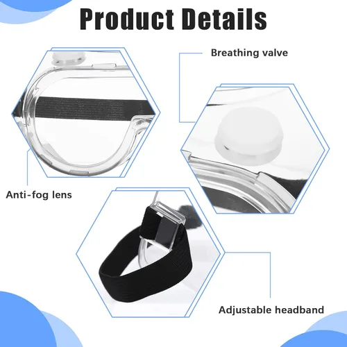 Vista 3 de Paquete de 2 gafas de ducha ajustables, protectores de pestañas y cejas, protector de ojos después de cirugía de cataratas