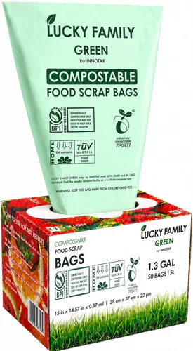 Vista 9 de Bolsas de basura compostables para contenedores de compost de cocina, bolsas de compost pequeñas de 1.3 galones para contenedor de encimera, bolsas