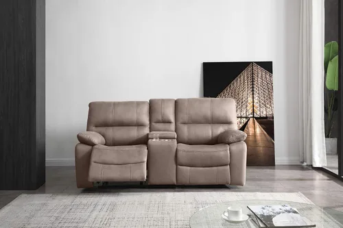 Vista 10 de Betsy Furniture 8007 - Juego de sofá reclinable de microfibra para sala de estar (Gris, Sofá + Sillón reclinable)