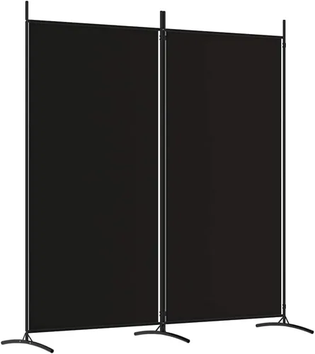 Vista 12 de vidaXL Divisor de habitación de 5 paneles de tela negra, versátil, duradero, plegable, de gran tamaño para uso doméstico u oficina