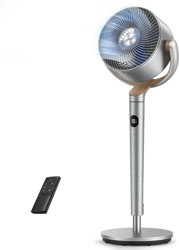 Vista 10 de Dreo - Ventilador de pie, oscilación inteligente de 120°+120°, ventiladores de piso con control Wi-Fi/por voz, ventilador de 90 pies