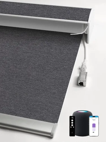 Vista 17 de SmartWings Persianas enrollables con cable duro PoE 100% opacas, muestra de tela