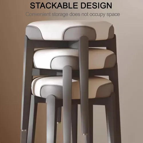 Vista 3 de Sillas de comedor de madera maciza, silla de cocina apilable, sillas de comedor, silla acolchada Simplicity, estructura de mortaja y espiga para Gris