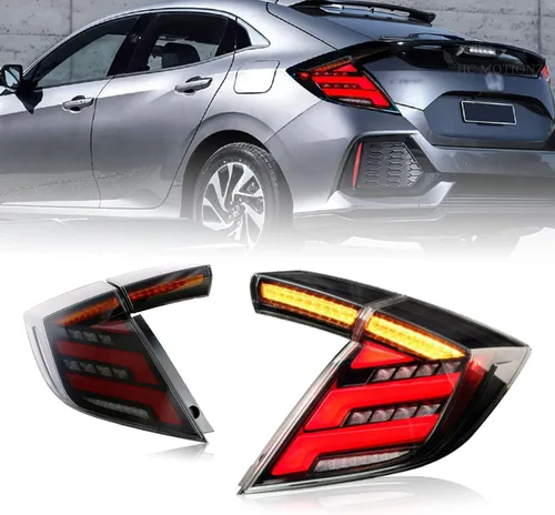 Vista 13 de HCmotion Conjunto de luces traseras LED para Honda Civic 10Th Gen Hatchback Tipo R FK7 FK8 2016-2021 con señal secuencial, animación LED DRL Start